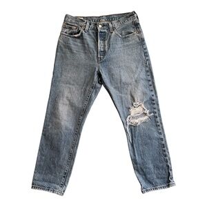 Levi’s 501 Vintage Wash Mid Rise Distressed Straight Leg Jeans W28 Classic Denim